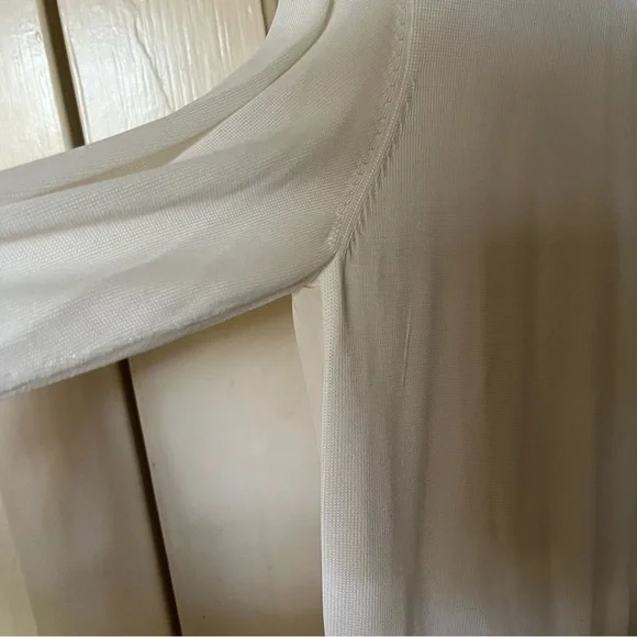 Akris Punto cream white accordion pleat cardigan sweater - Picture 4 of 6